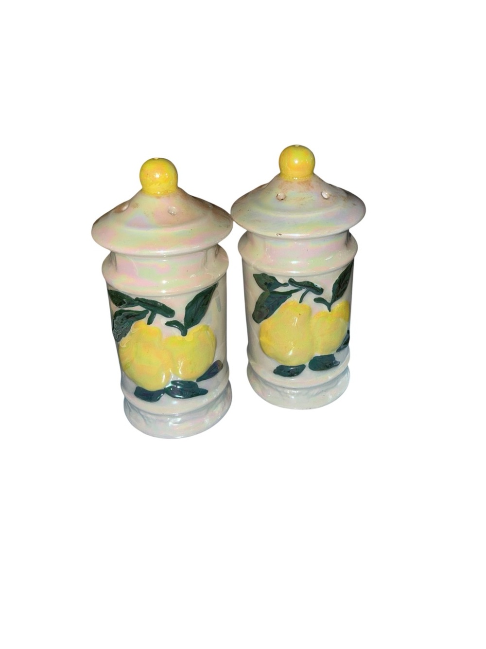 Vintage Yellow Lemon jar Salt and Pepper Shakers - Home Accents